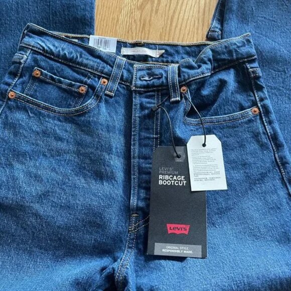 Levi's high waisted ribcage boot flare jeans 27x33 - Picture 4 of 5